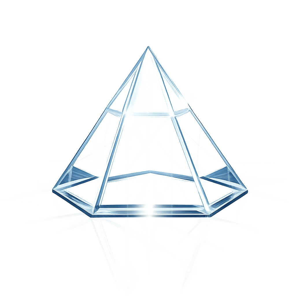 Create a graphic of a clear pyramid to show structural clarity-1